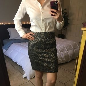 Business Skirt - Gray Floral